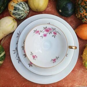 Antique Alka coffee tea set 3 pcs cup saucer plate Bavaria Germany
